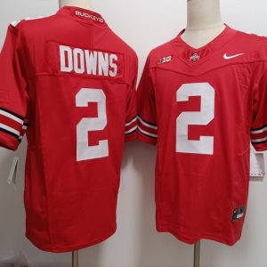 Ohio State Buckeyes #2 Caleb Downs Red jersey