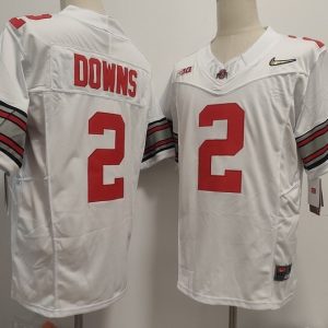 Ohio State Buckeyes #2 Caleb Downs White Diamond Edition jersey