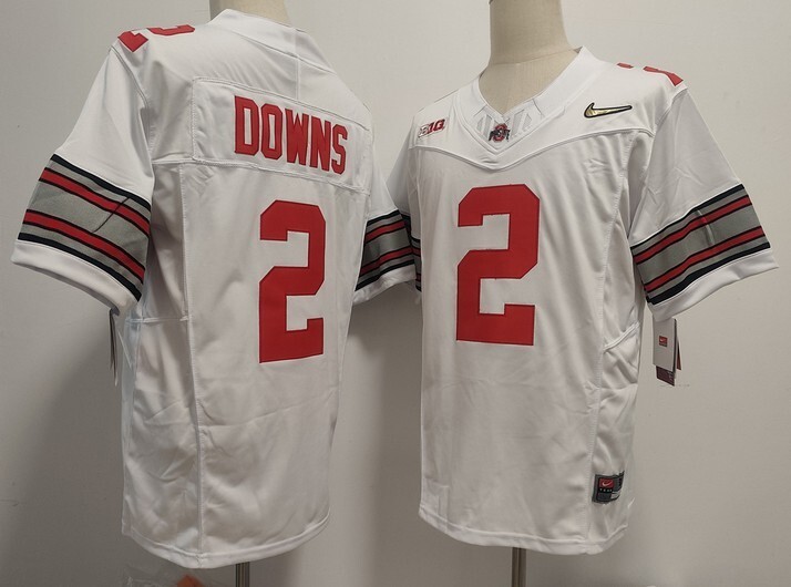 Ohio State Buckeyes #2 Caleb Downs White Diamond Edition jersey