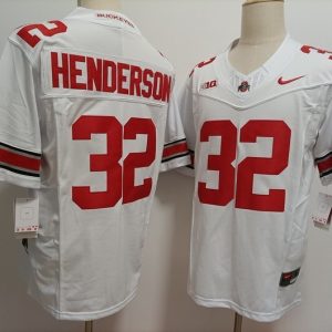 Ohio State Buckeyes #32 TreVeyon Henderson White jersey