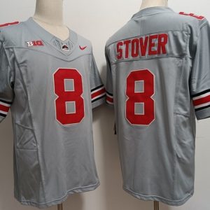 Ohio State Buckeyes #8 Cade Stover Gray jersey