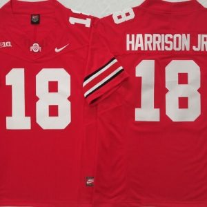 Ohio State Buckeyes Red #18 HARRISON JR jersey