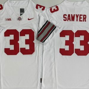 Ohio State Buckeyes White #33 SAWYER jersey