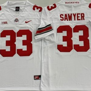Ohio State Buckeyes White #33 SAWYER_1 jersey