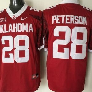 Oklahoma Sooners #28 Peterson Red jersey