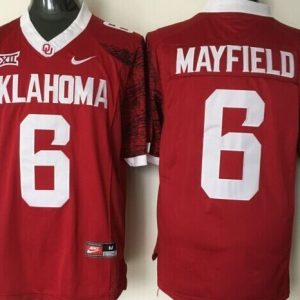 Oklahoma Sooners #6 Mayfield Red jersey