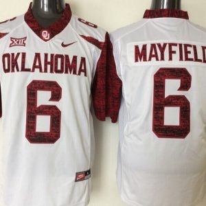 Oklahoma Sooners #6 Mayfield White jersey