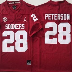 Oklahoma Sooners Red #28 PETERSON jersey