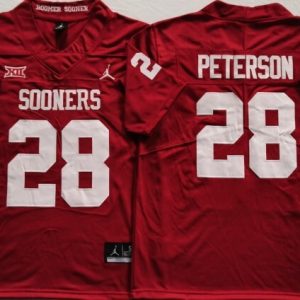 Oklahoma Sooners Red #28 PETERSON_1 jersey