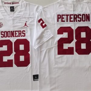 Oklahoma Sooners White #28 PETERSON jersey