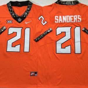Oklahoma State Cowboys Orange #21 SANDERS jersey