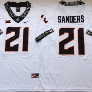 Oklahoma State Cowboys White #21 SANDERS jersey