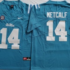 Ole Miss Rebels Blue #14 METCALF jersey