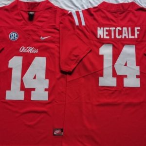 Ole Miss Rebels Red #14 METCALF jersey