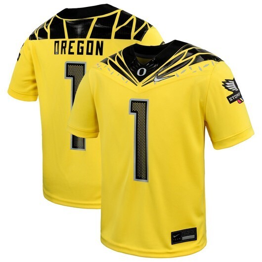 Oregon Ducks #1 Yellow jersey
