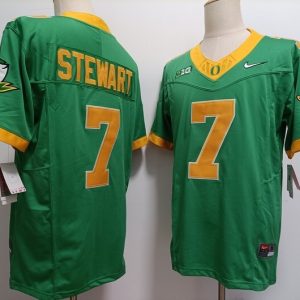 Oregon Ducks #7 Evan Stewart Green reverse jersey