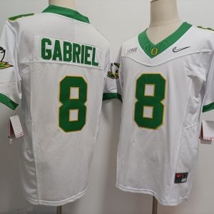 Oregon Ducks #8 Dillon Gabriel White reverse jersey