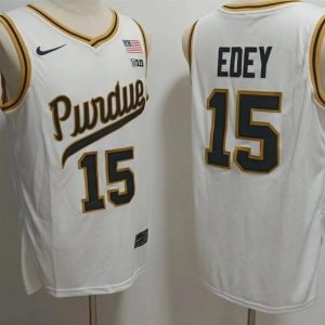 Purdue Boilermakers #15 Zach Edey  White jersey