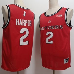 Red Knights Basketball Rutgers Scarlet Knights #2 Dylan Harper Red jersey