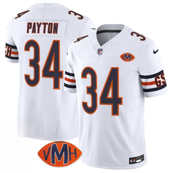Men's Chicago Bears #34 Walter Payton White 2025 F.U.S.E. With VMH Patch Vapor Limited Jersey