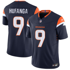 Men's Denver Broncos #9 Talanoa Hufanga Navy 2025 Draft F.U.S.E. Vapor Limited Stitched Football Jersey