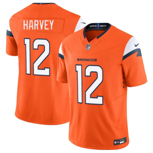 Men's Denver Broncos #12 RJ Harvey Orange 2024 F.U.S.E. Vapor Limited Stitched Football Jersey