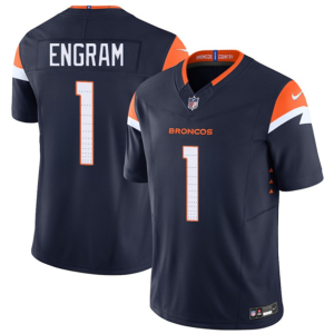 Men's Denver Broncos #1 Evan Engram Navy 2025 F.U.S.E. Vapor Limited Jersey