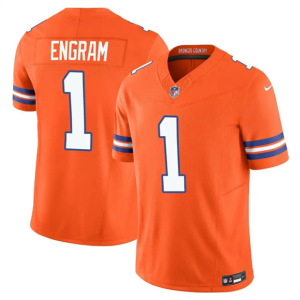 Men's Denver Broncos #1 Evan Engram Orange F.U.S.E. Mile High Collection 1977 Throwback Jersey