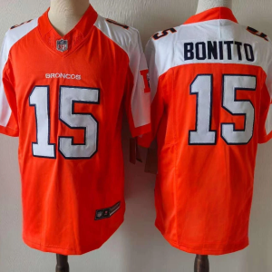 Men's Denver Broncos #15 Nik Bonitto Orange 2024 F.U.S.E. Vapor Limited Stitched Football Jersey