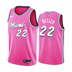 Men’s Miami Heat #22 Jimmy Butler Earned Swingman Jersey – Pink