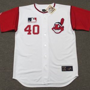 KEN HARRELSON Cleveland Indians 1969 Home Majestic Baseball Throwback Jersey