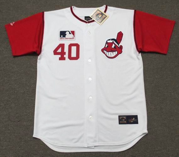 KEN HARRELSON Cleveland Indians 1969 Home Majestic Baseball Throwback Jersey