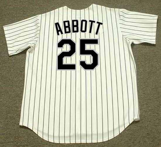 JIM ABBOTT Chicago White Sox 1998 Home Majestic Throwback Baseball Jersey - Image 2