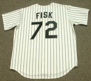 CARLTON FISK Chicago White Sox 1993 Majestic Throwback Home Baseball Jersey - Image 2