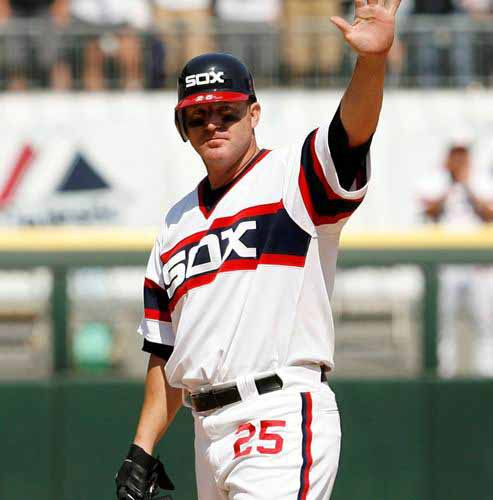 JIM THOME Chicago White Sox 1980's Majestic Throwback Baseball Jersey - Image 3