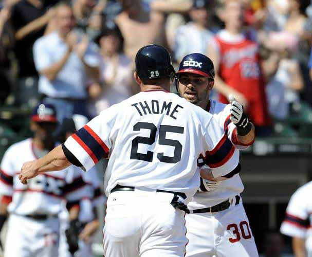 JIM THOME Chicago White Sox 1980's Majestic Throwback Baseball Jersey - Image 4